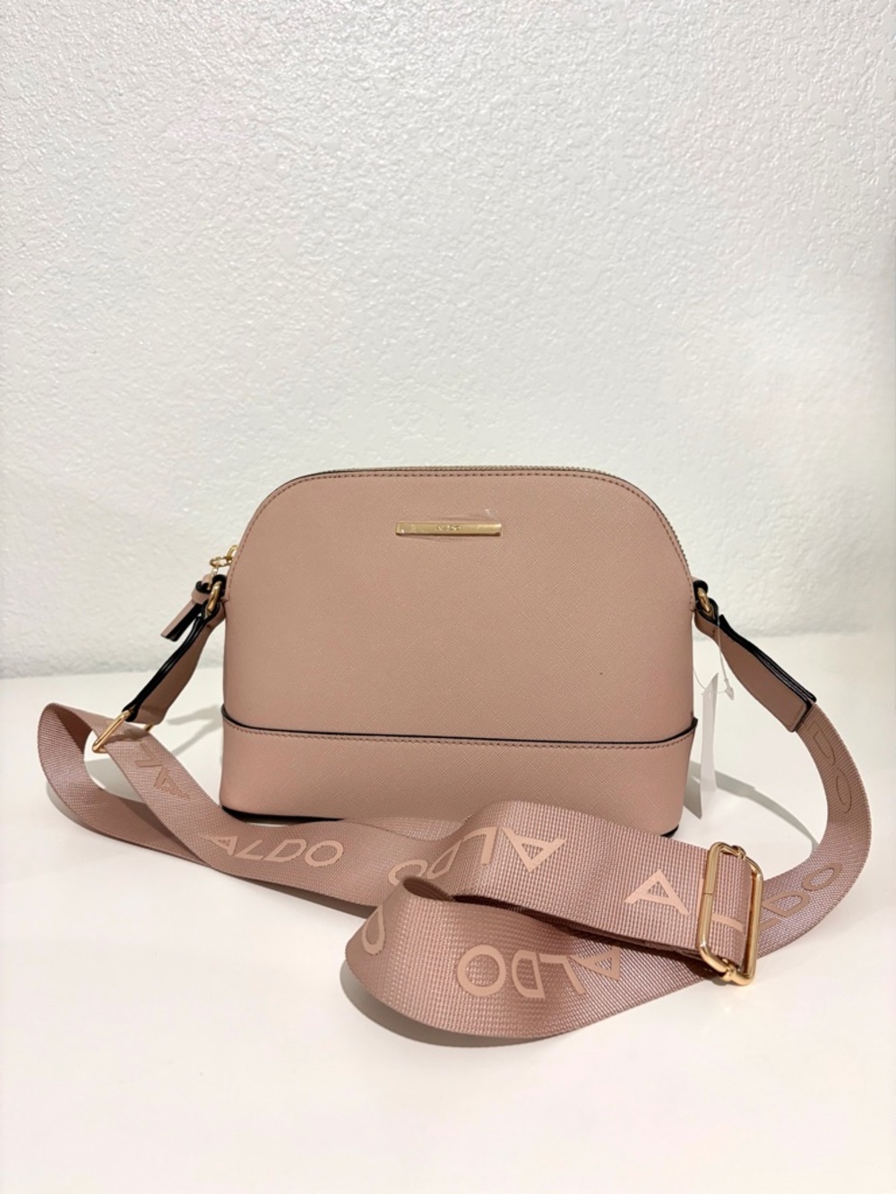 ALDO Dusty Pink Dome Crossbody with Branded Strap